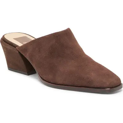 Dolce Vita Leyton Square Toe Mule in Black Leather at Nordstrom, Size 11 | Nordstrom