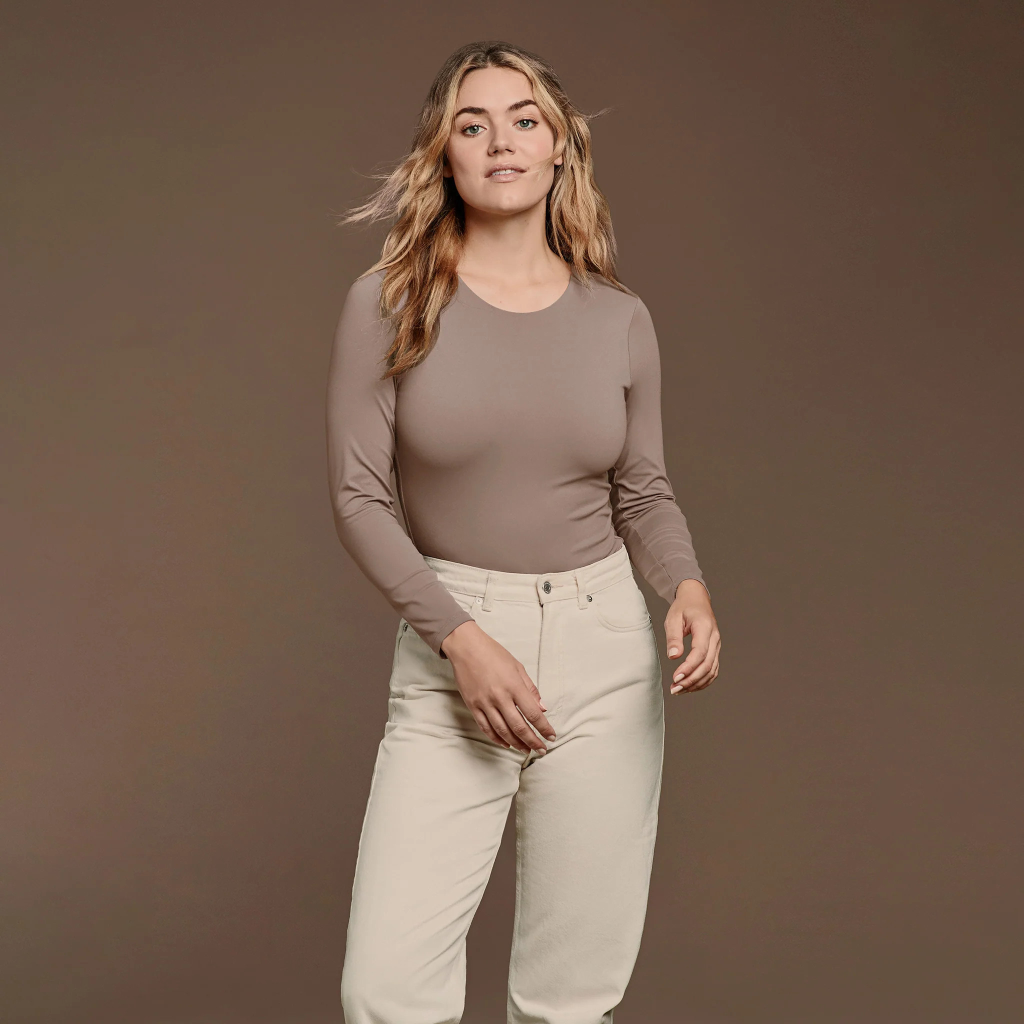 Women's Long Sleeve Crewneck Bodysuit | nuuds