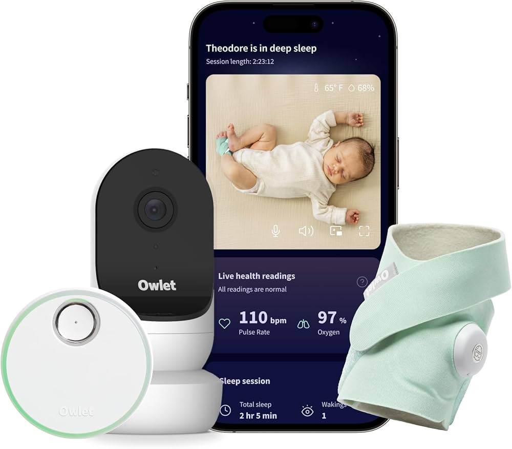 Owlet Dream Duo 2 Smart Baby Monitor - 1080p HD Video Baby Monitor with Dream Sock - Baby Foot Mo... | Amazon (US)
