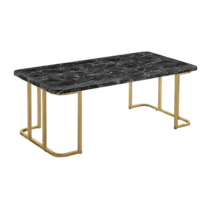 Furniture of America Clotten Contemporary Metal Coffee Table in Black and Gold - Walmart.com | Walmart (US)