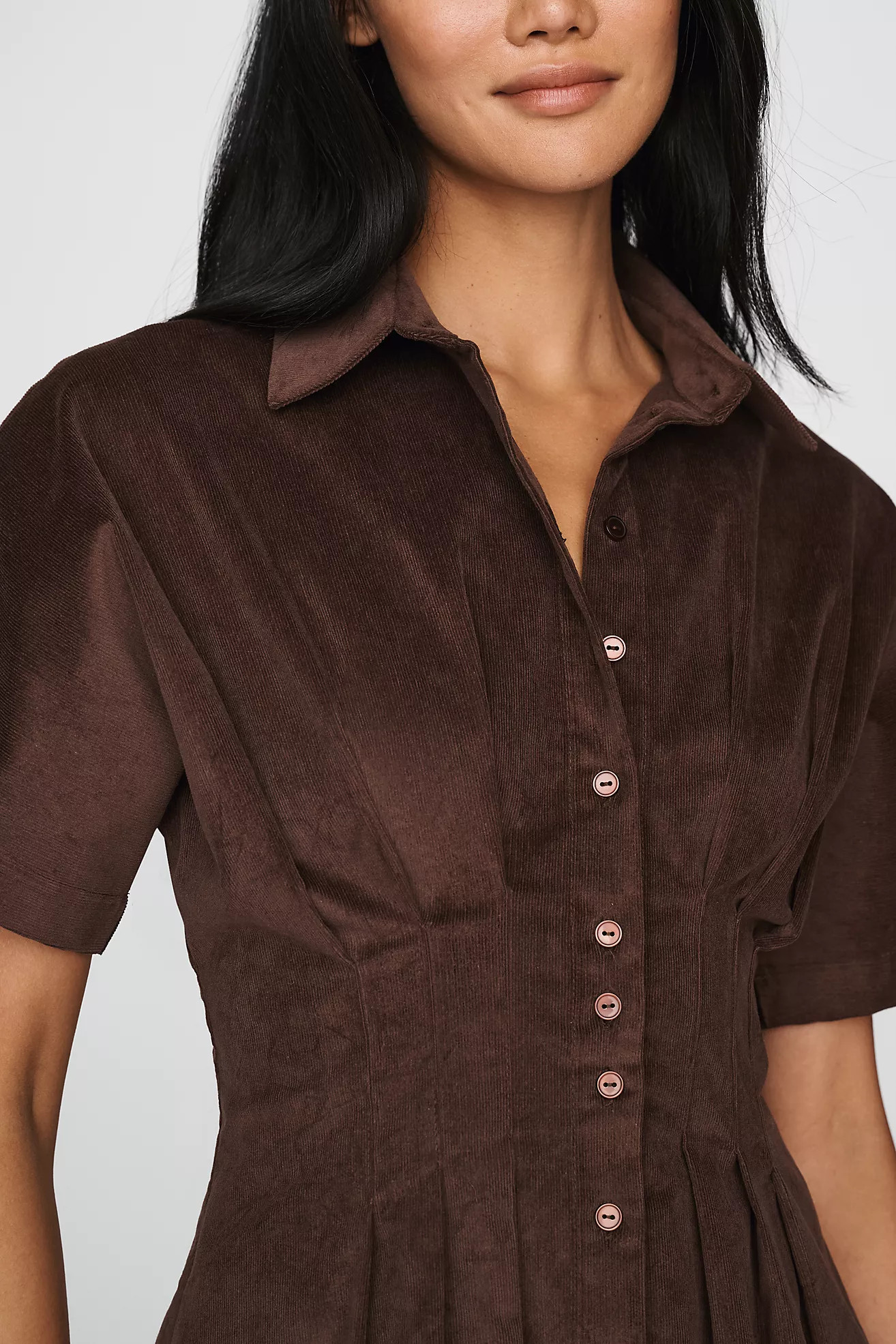 Exquise Tobie Corduroy Mini Shirtdress | Anthropologie (US)
