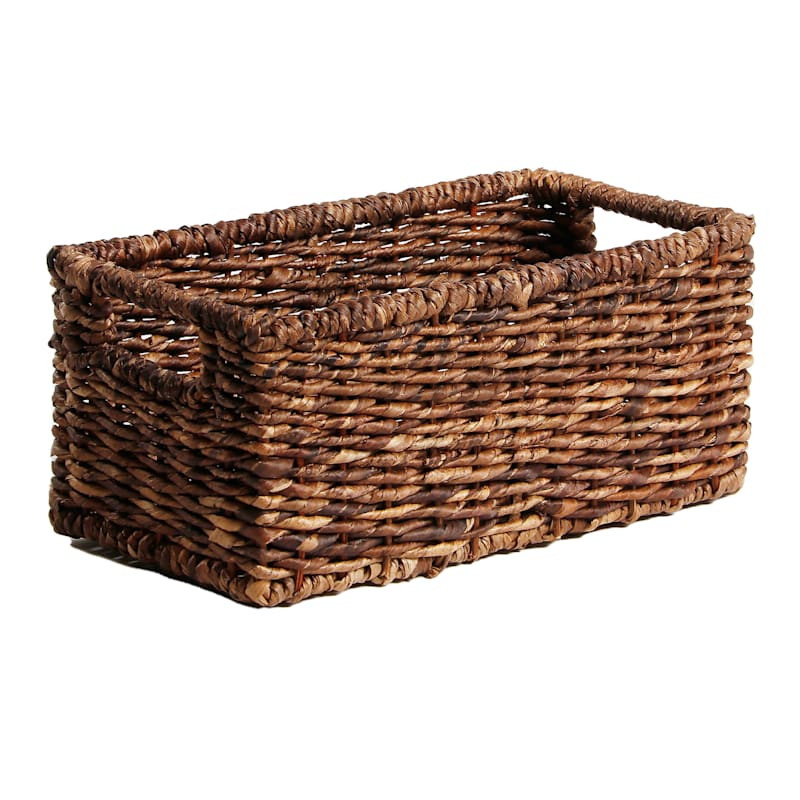 Woven Abaca Rectangle Shelf Storage Tote, Medium | At Home