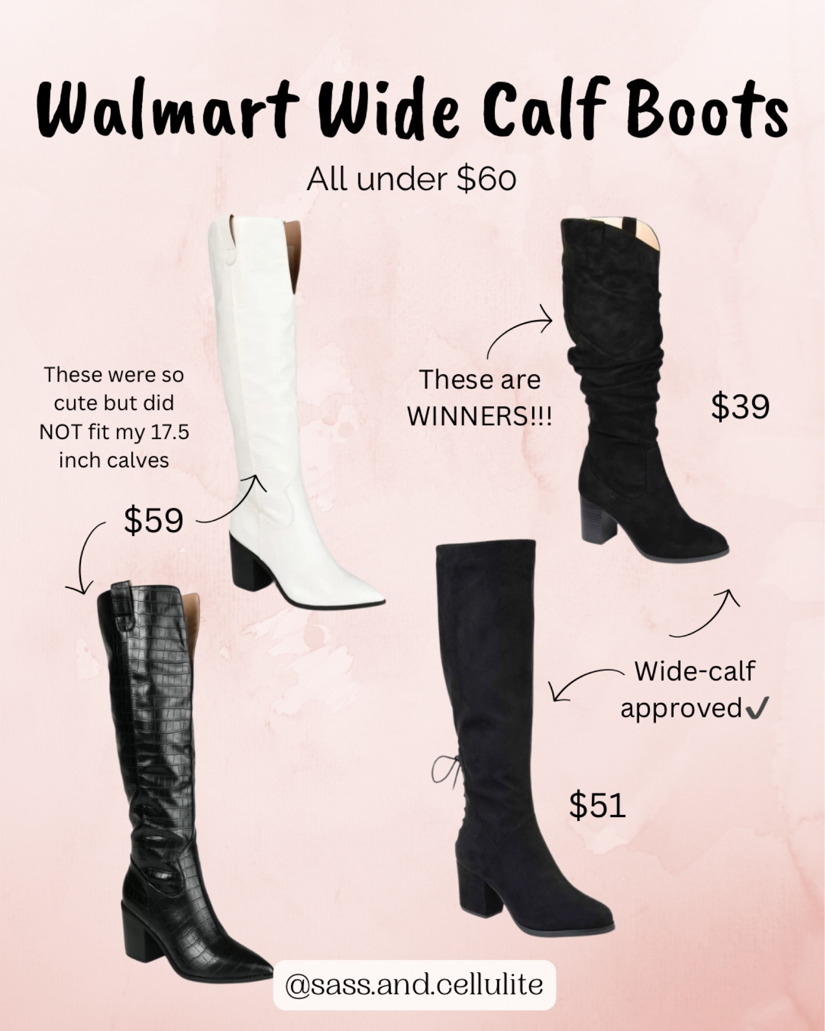 Tried some knee high boots on my 17.5 inch calves and got 2 winners out of these 4! All under $60 and the perfect boots for the holiday season! 

#LTKHoliday #LTKshoecrush #LTKplussize