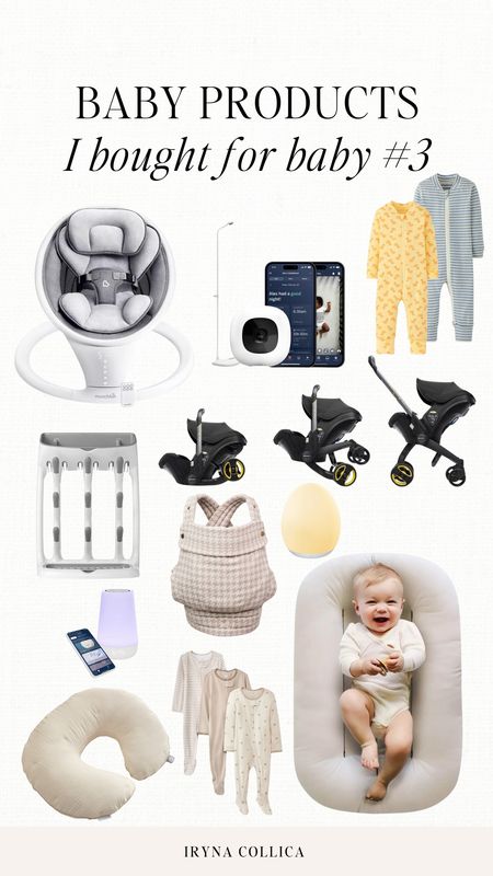 Baby products I got for baby #3

Newborn baby products 
Baby swing
Baby monitor 
Doona car seat
Baby essentials 
Newborn essentials
Baby carrier
Mabe baby carrier 

#LTKBump #LTKBaby #LTKKids