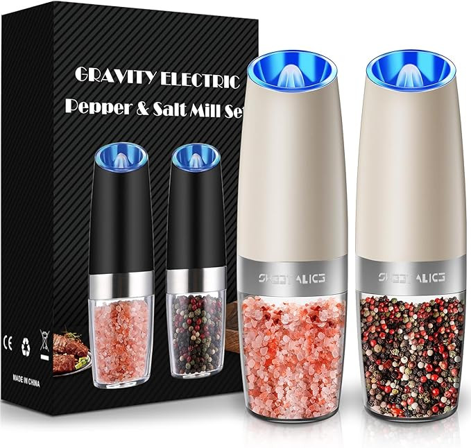 Sweet Alice Gravity Electric Pepper and Salt Grinder Set, Adjustable Coarseness, Battery Powered ... | Amazon (US)