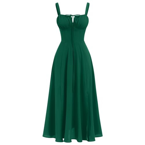 Women's Corset Dress Formal Cocktail Dresses Going Out Casual Sundress Split Thigh Spaghetti Strap Vintage Dress Green | Amazon (US)