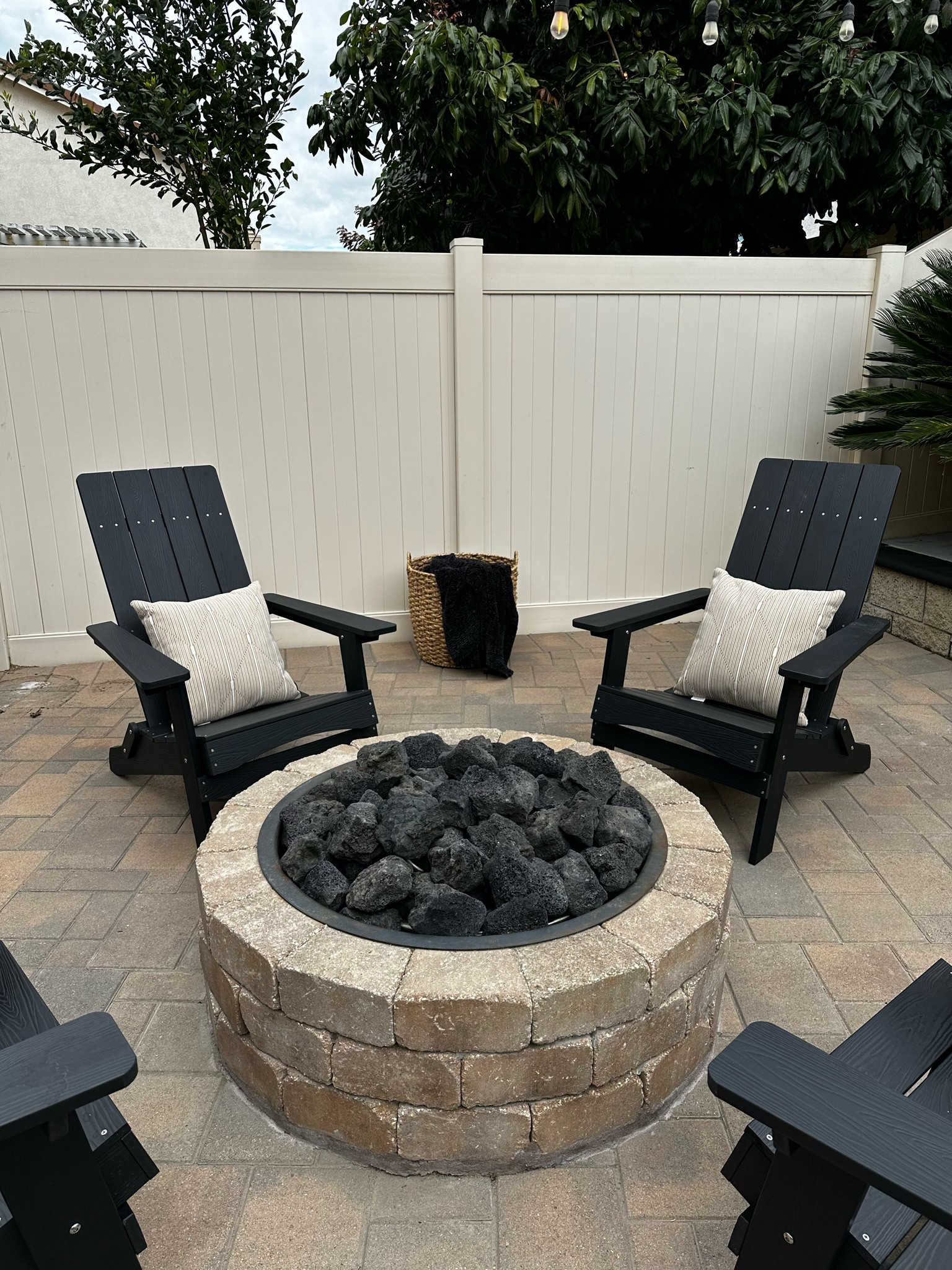 These Adirondack chairs are modern, comfortable and they fold! 

Added a basket of blankets for cold nights! 

#LTKstyletip #LTKSeasonal #LTKhome