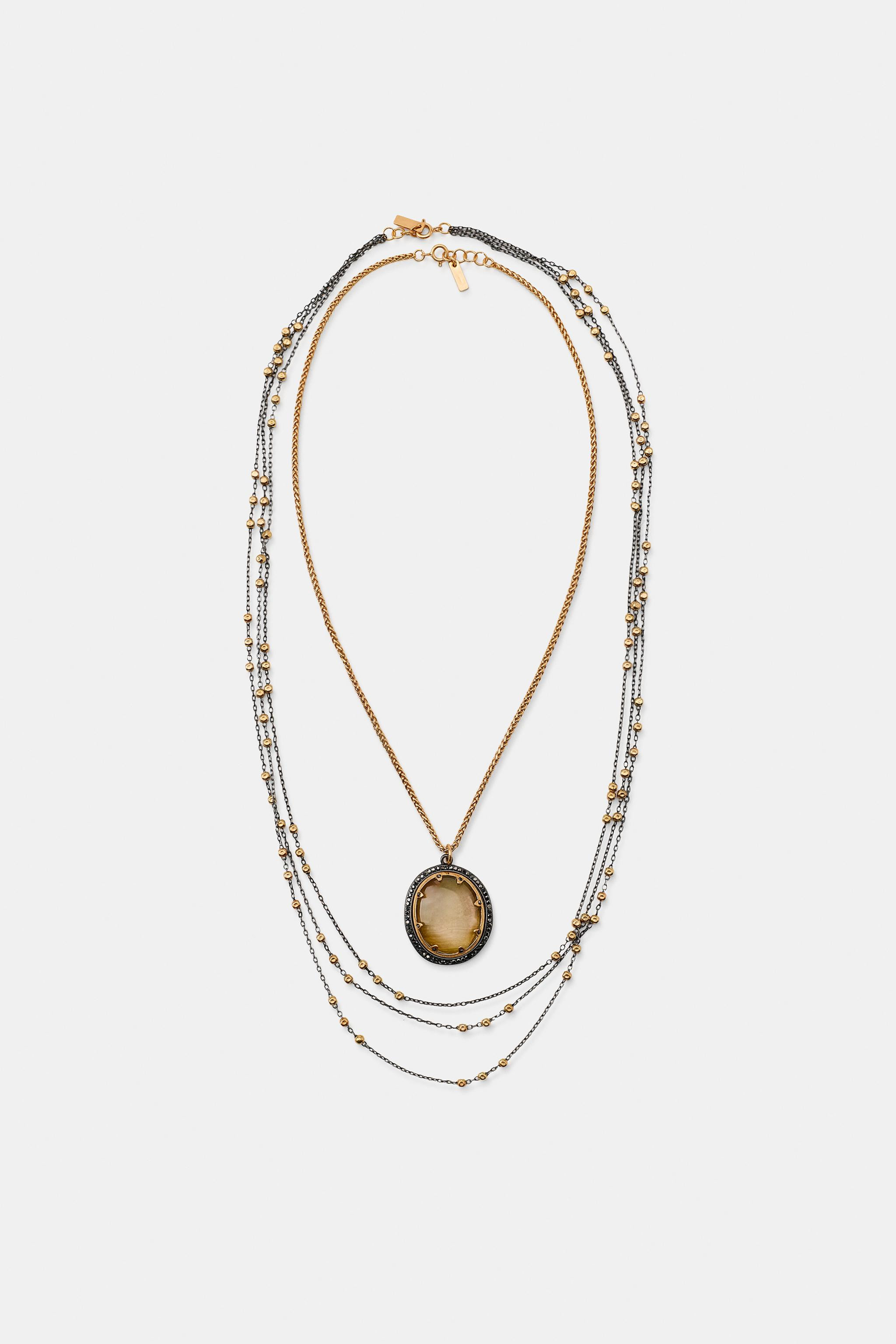 PACK OF 2 STONE CHAIN NECKLACES | Zara Canada