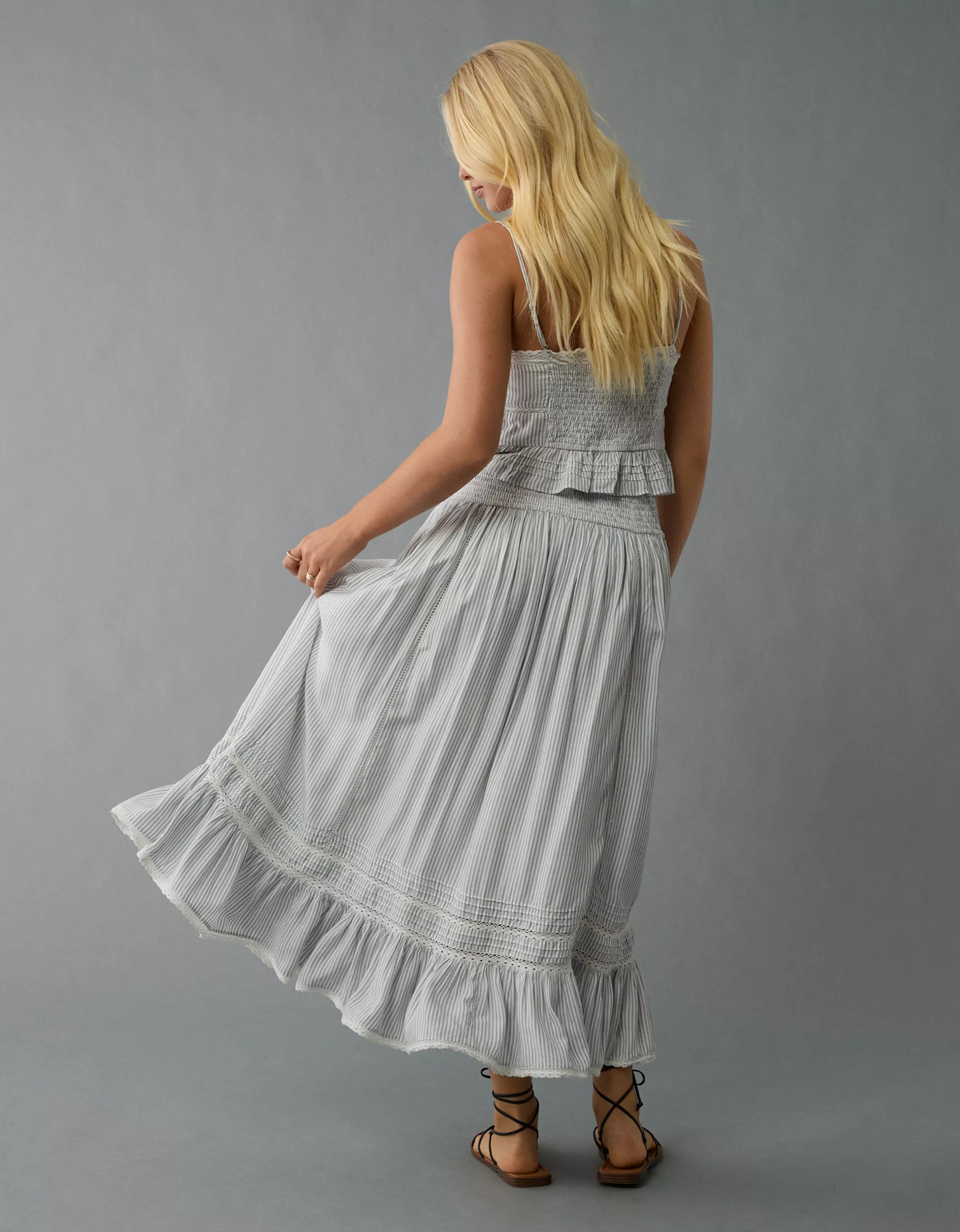 AE High-Waisted Ruffle Maxi Skirt | American Eagle Outfitters (US & CA)