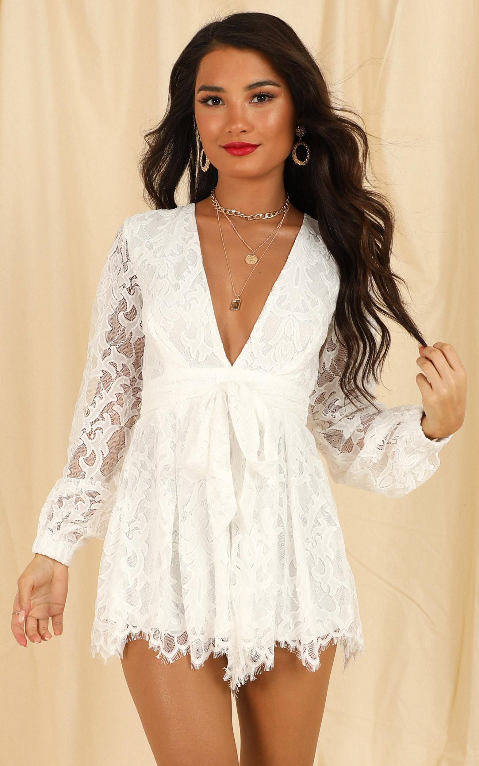 Come Go With Me Playsuit In White Lace | Showpo - deactived