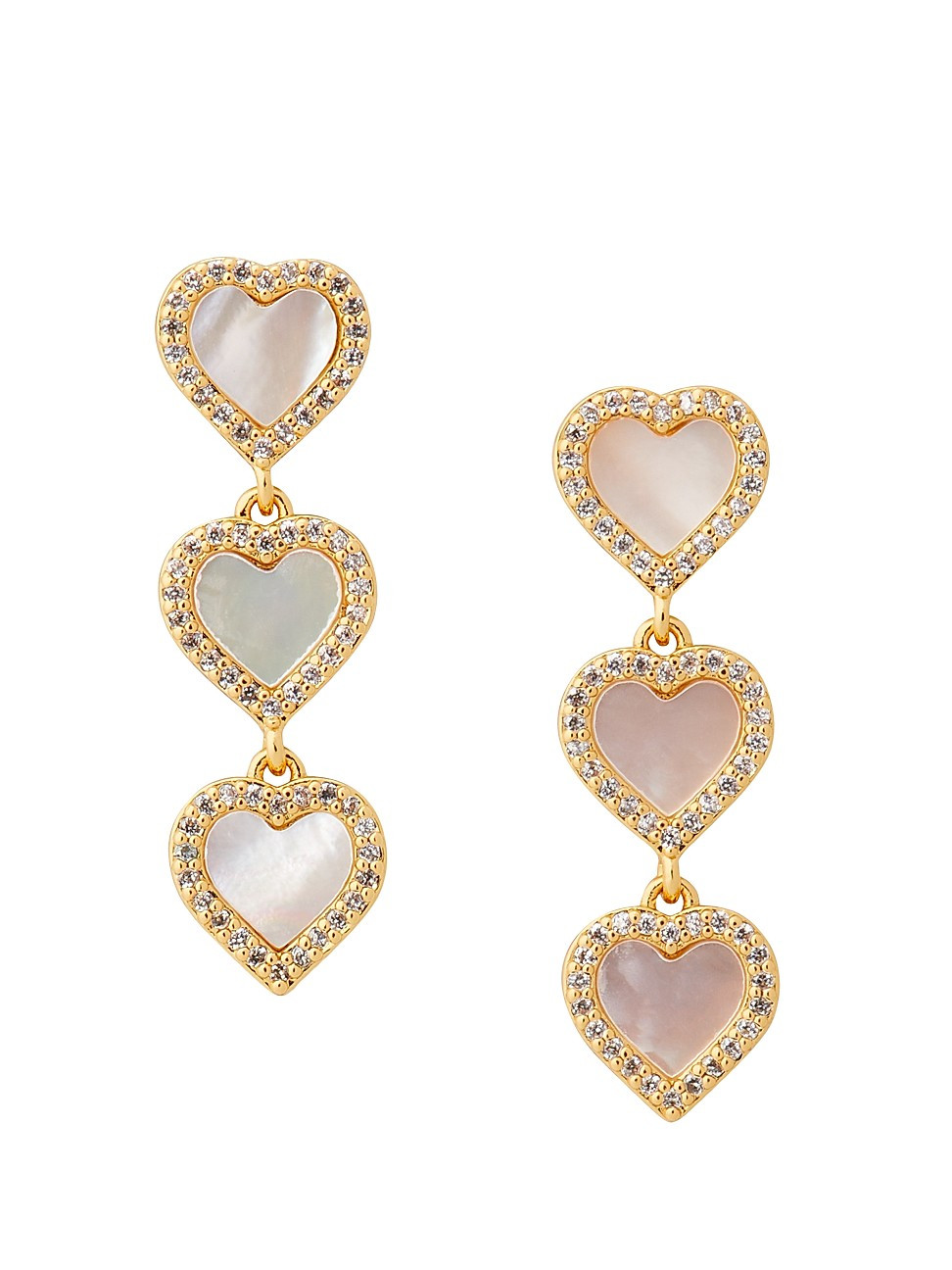 Women's Take Heart Goldtone Mother-Of-Pearl & Cubic Zirconia Drop Earrings - Gold | Saks Fifth Avenue