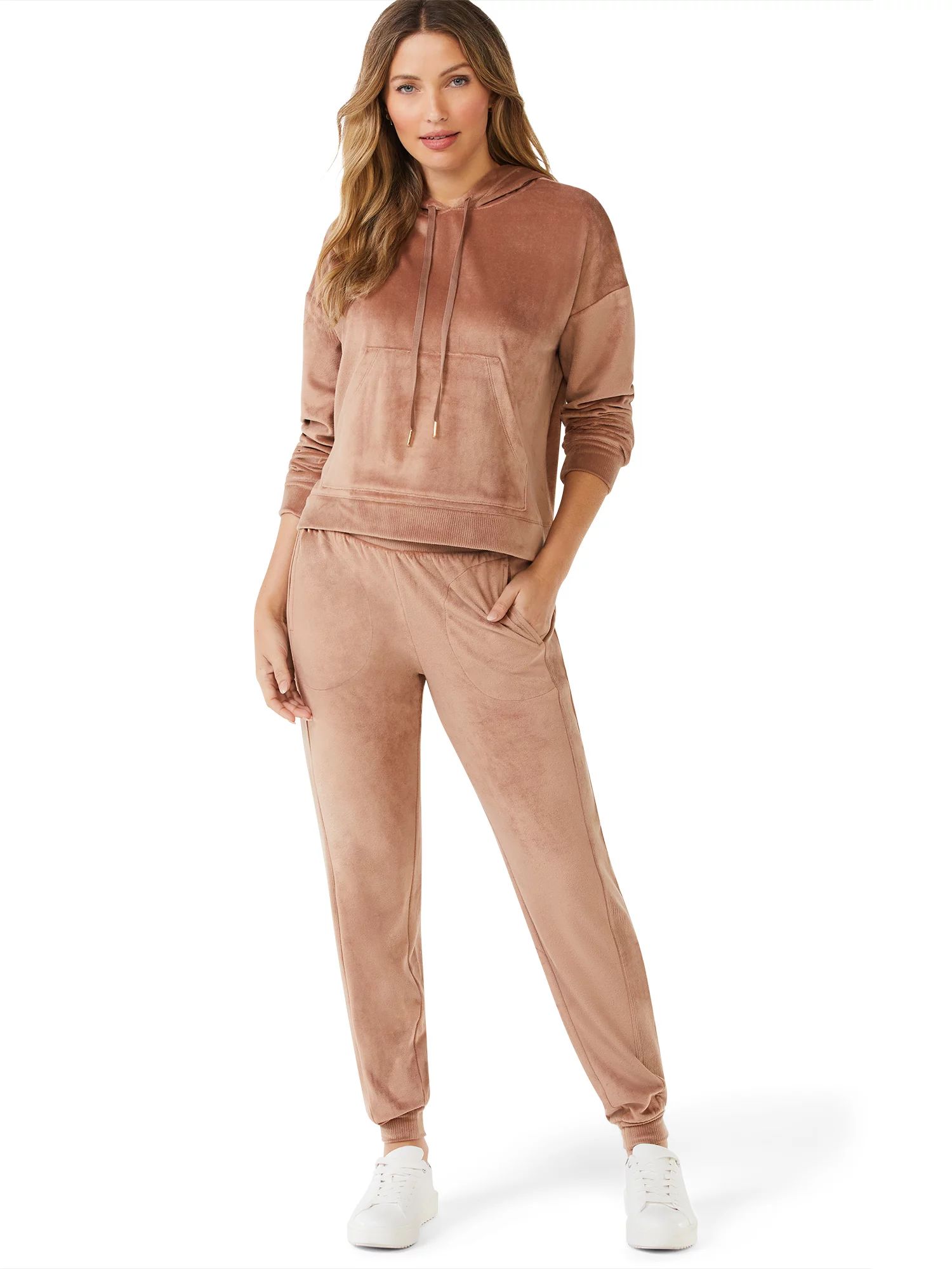 Sofia Intimates by Sofia Vergara Women's and Women's Plus Size Cropped Hoodie and Jogger Pants Se... | Walmart (US)