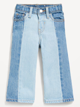 High-Waisted Baggy Two-Tone Wide-Leg Jeans for Toddler Girls | Old Navy (US)