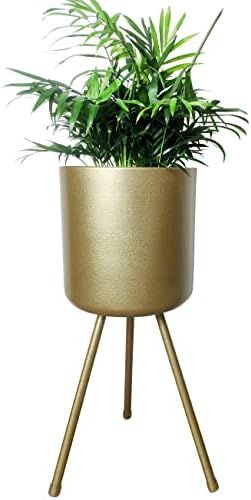 magarz Mid-Century Metal Flowerpot with Stands, Gold Stylish Modern Floor-Standing Flowerpot,Suit... | Amazon (US)
