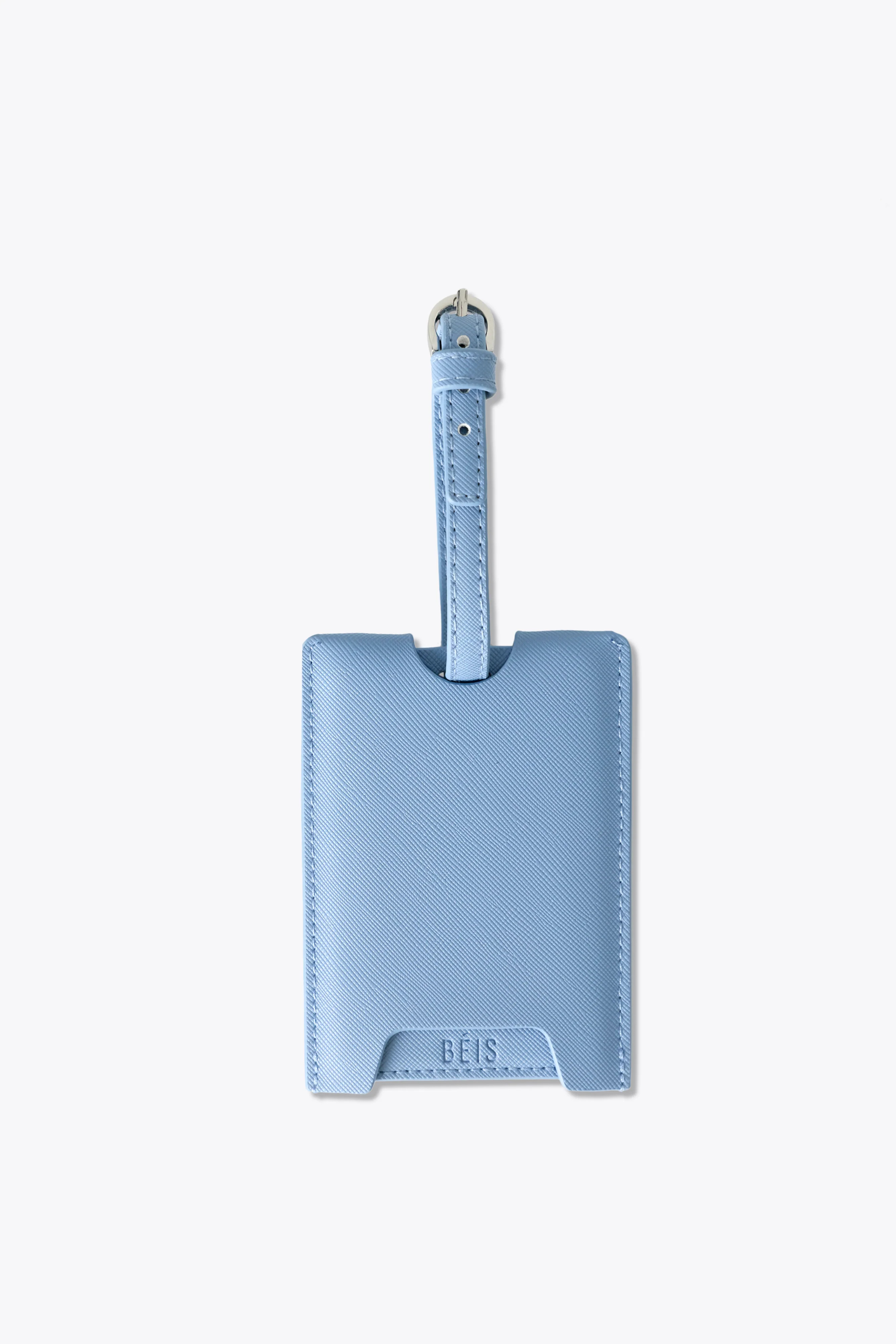 BÉIS ‘The Luggage Tag’ in Dusty Blue - Blue Luggage and Baggage Tags for Travel | BEIS