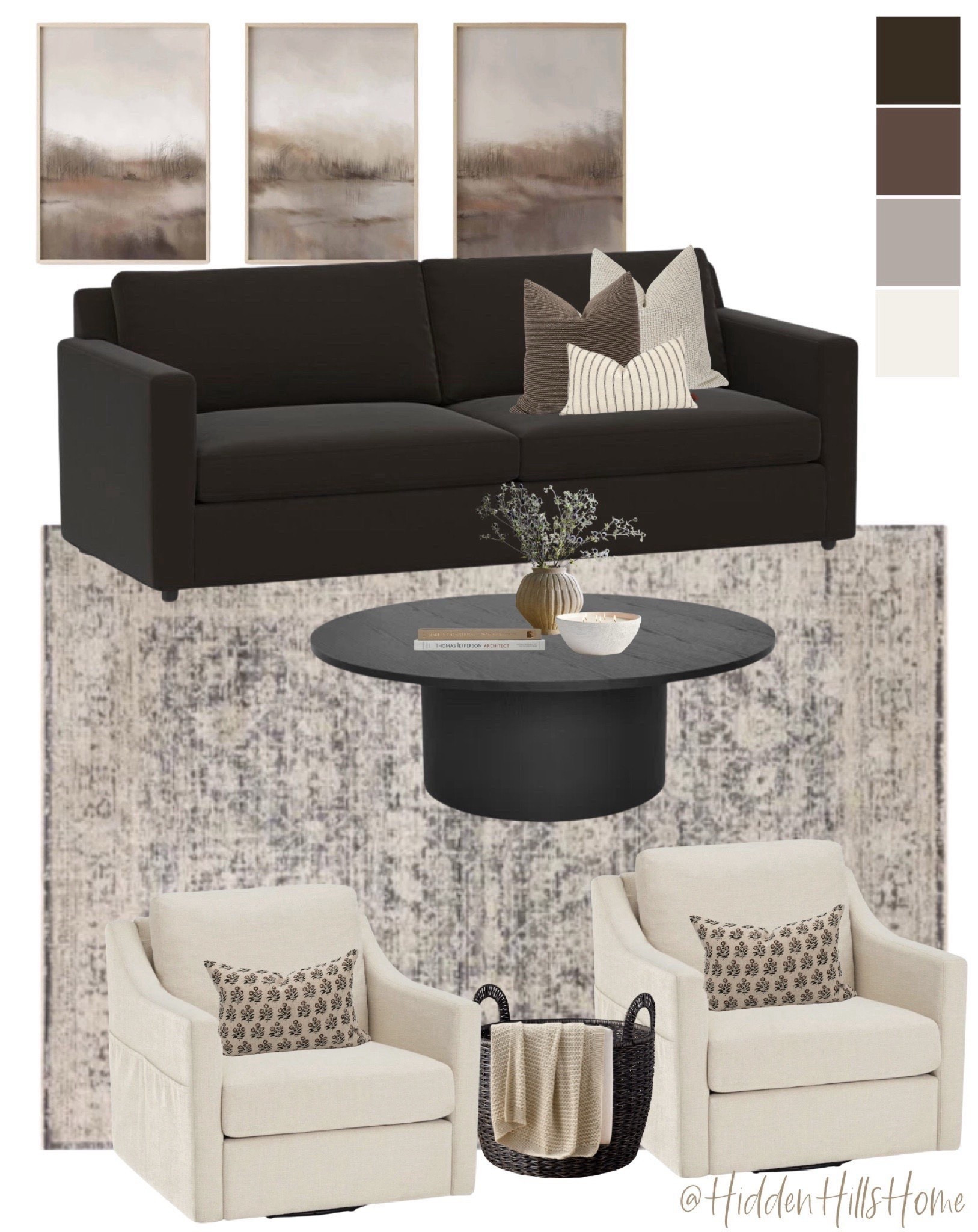 Neutral colored living room, black couch living room, black and cream living room #homedecor 

#LTKSaleAlert #LTKSeasonal #LTKHome