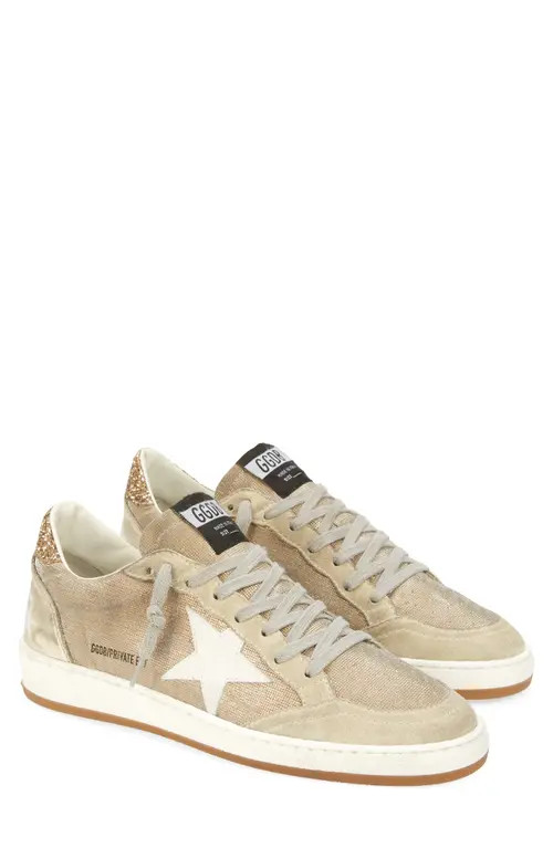 Golden Goose Ballstar Low Top Sneaker in Natural/Gold/Grey at Nordstrom, Size 9Us | Nordstrom