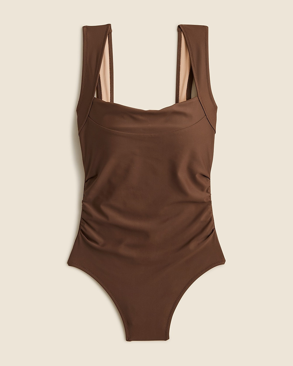Nia ruched squareneck one-piece | J. Crew US