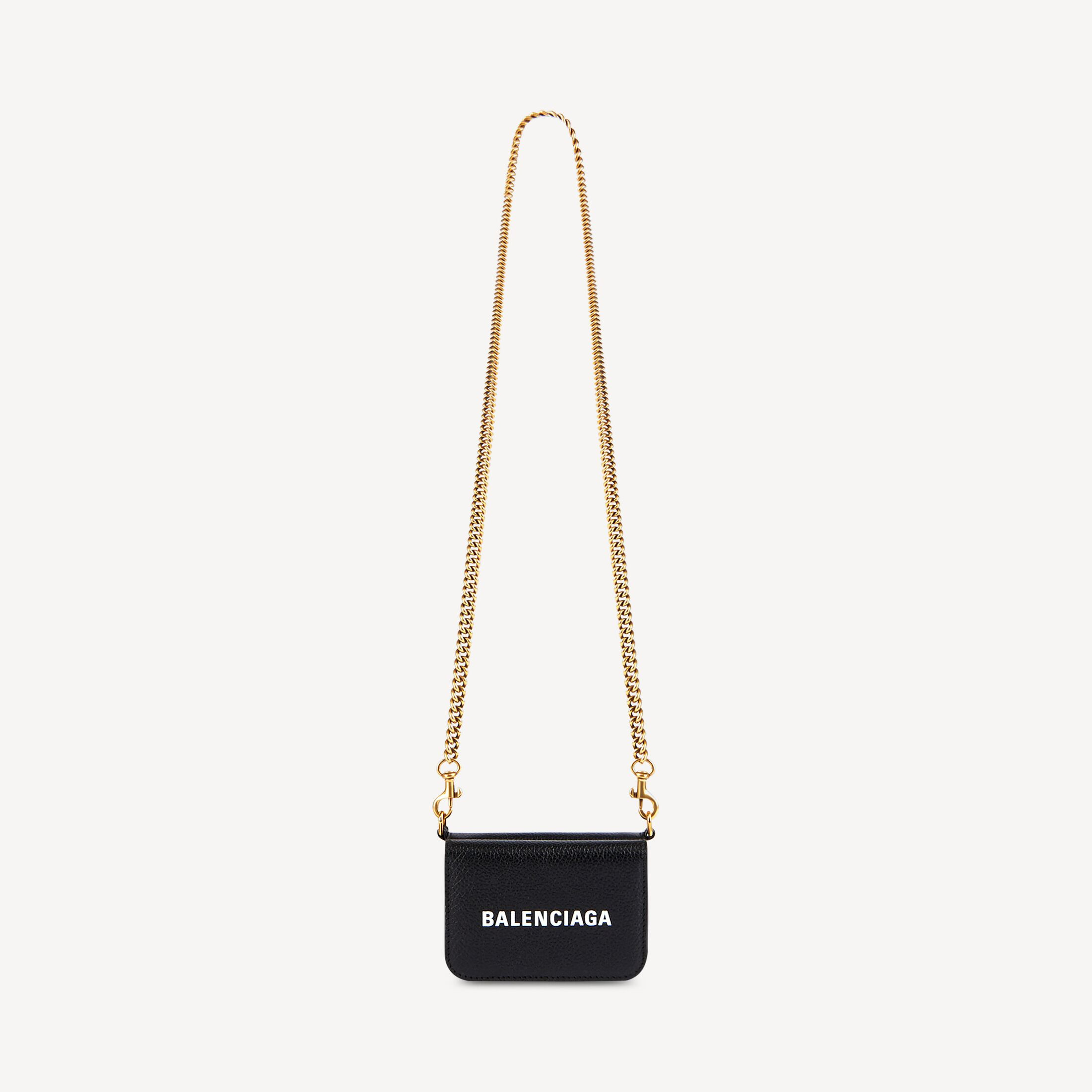 Women's Cash Mini Wallet On Chain in Black/white | Balenciaga US | Balenciaga