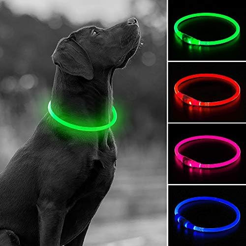 USB Rechargeable LED Dog Collar, Glow in The Dark Led Pet Collar, Water Resistant Cuttable TPU Li... | Amazon (US)