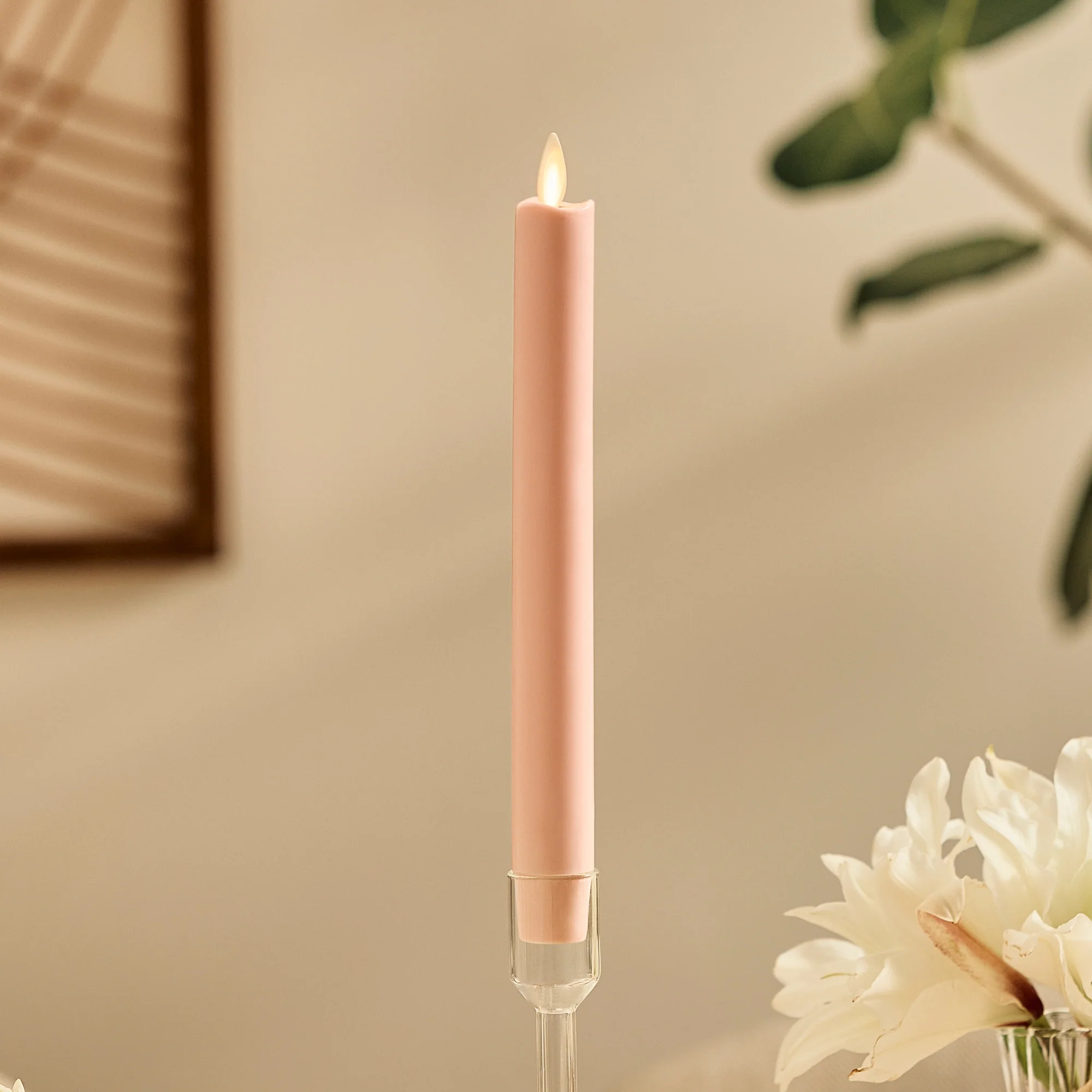 Dusky Rose Flameless Candle Taper | Luminara