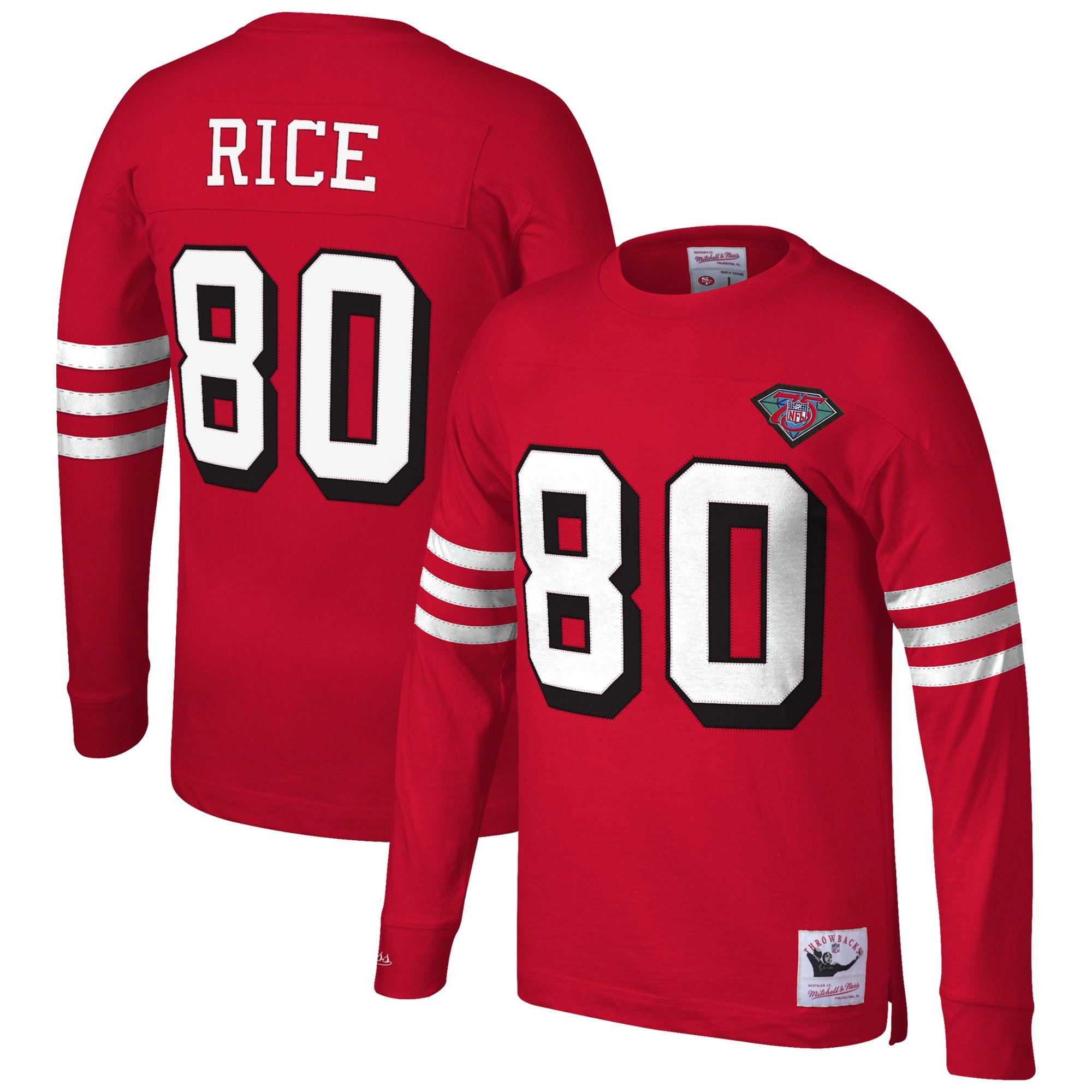 Jerry Rice San Francisco 49ers Mitchell & Ness Big & Tall Retired Player Name & Number Long Sleev... | Fanatics