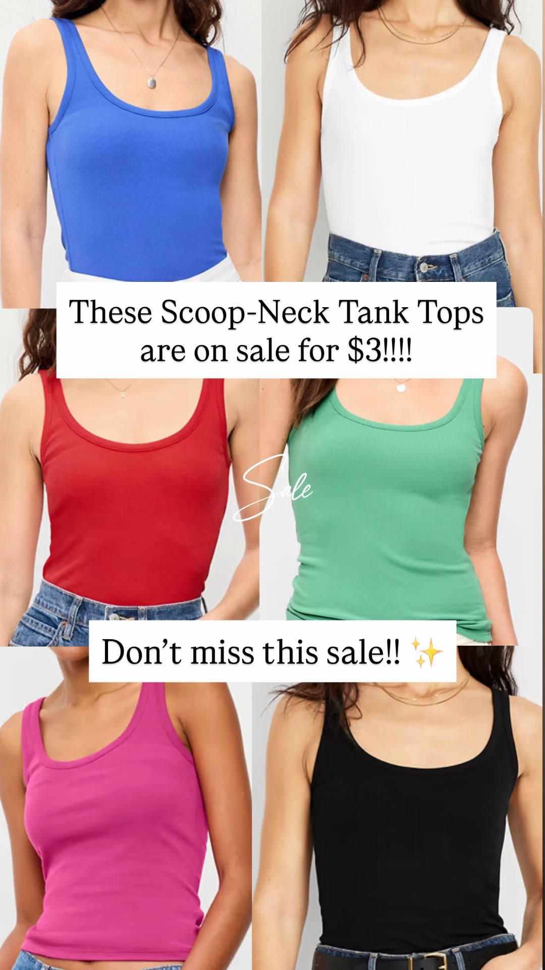 $3 Scoop-Neck Tank Tops

#LTKSaleAlert