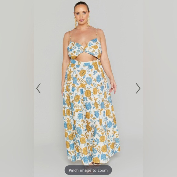 Showpo EMERITA TWIST FRONT TIE UP BACK MIDAXI DRESS IN VALENCIA FLORAL | Poshmark