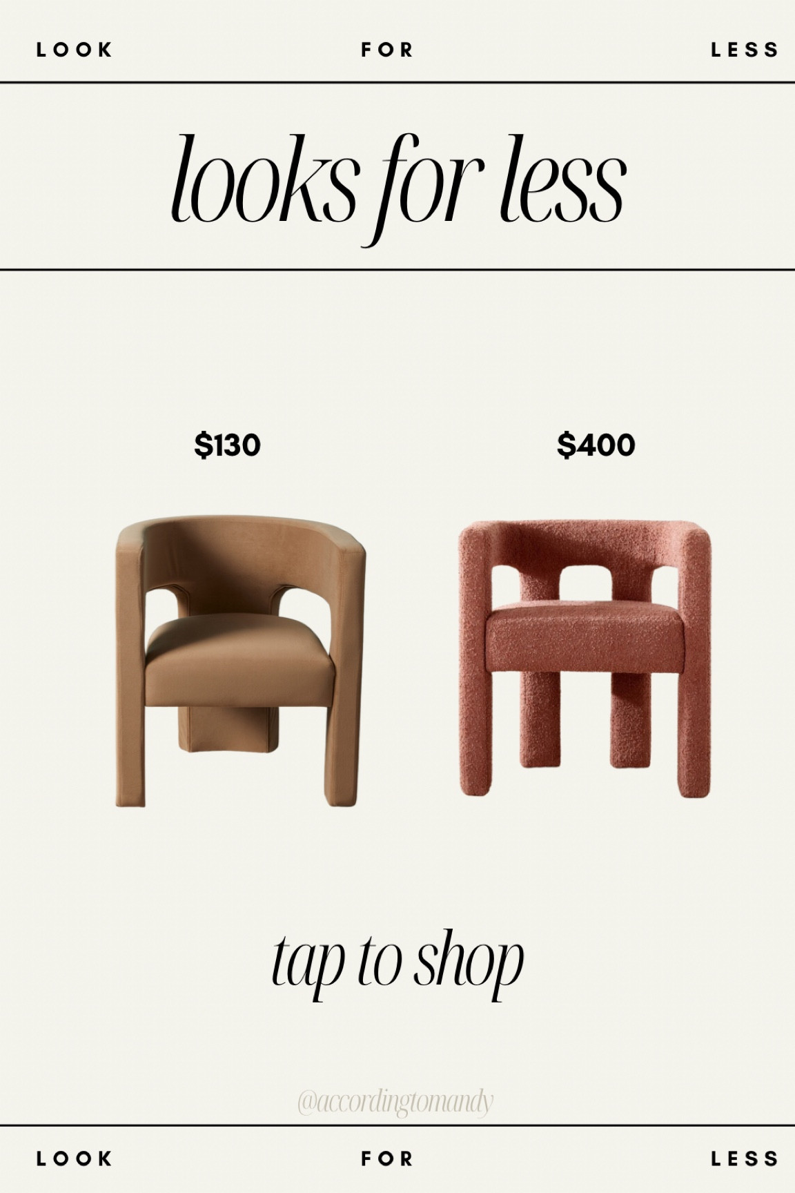 Look for less - accent chair 

#LTKhome #LTKFind