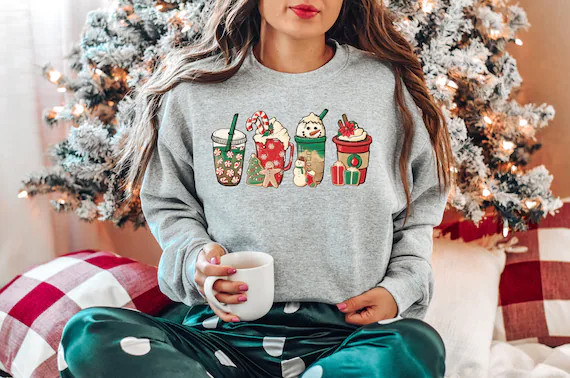 Christmas Coffee Sweatshirt Christmas Sweatshirt Christmas - Etsy | Etsy (US)