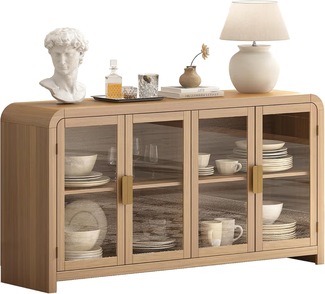 Oak&Sparrow Oak Sideboard Buffet Cabinet with Storage, 60'' Boho Buffets & Sideboards with Adjust... | Amazon (US)