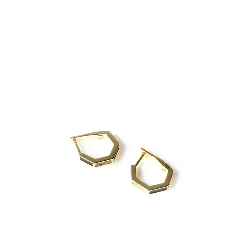 Onyx and Crystal Geometric Huggies | The Sis Kiss