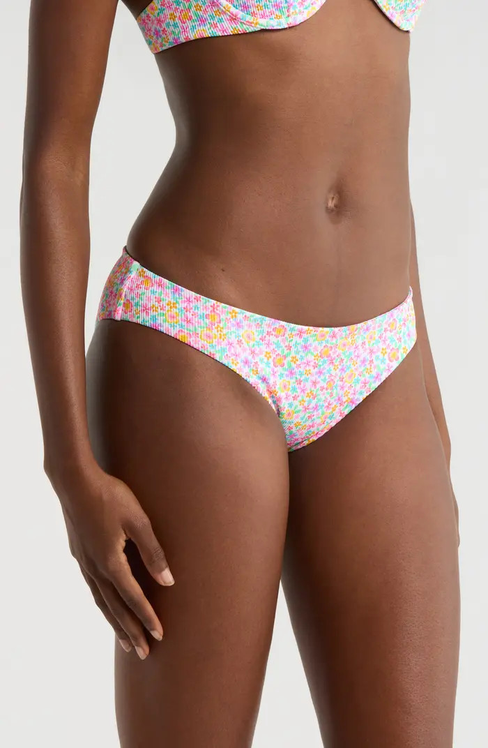 Floral Rib Bikini Bottoms | Nordstrom