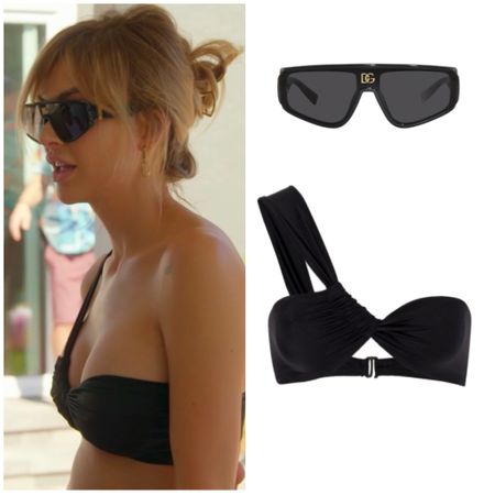 Lala Kent’s Black Bikini Top and Shield Sunglasses 