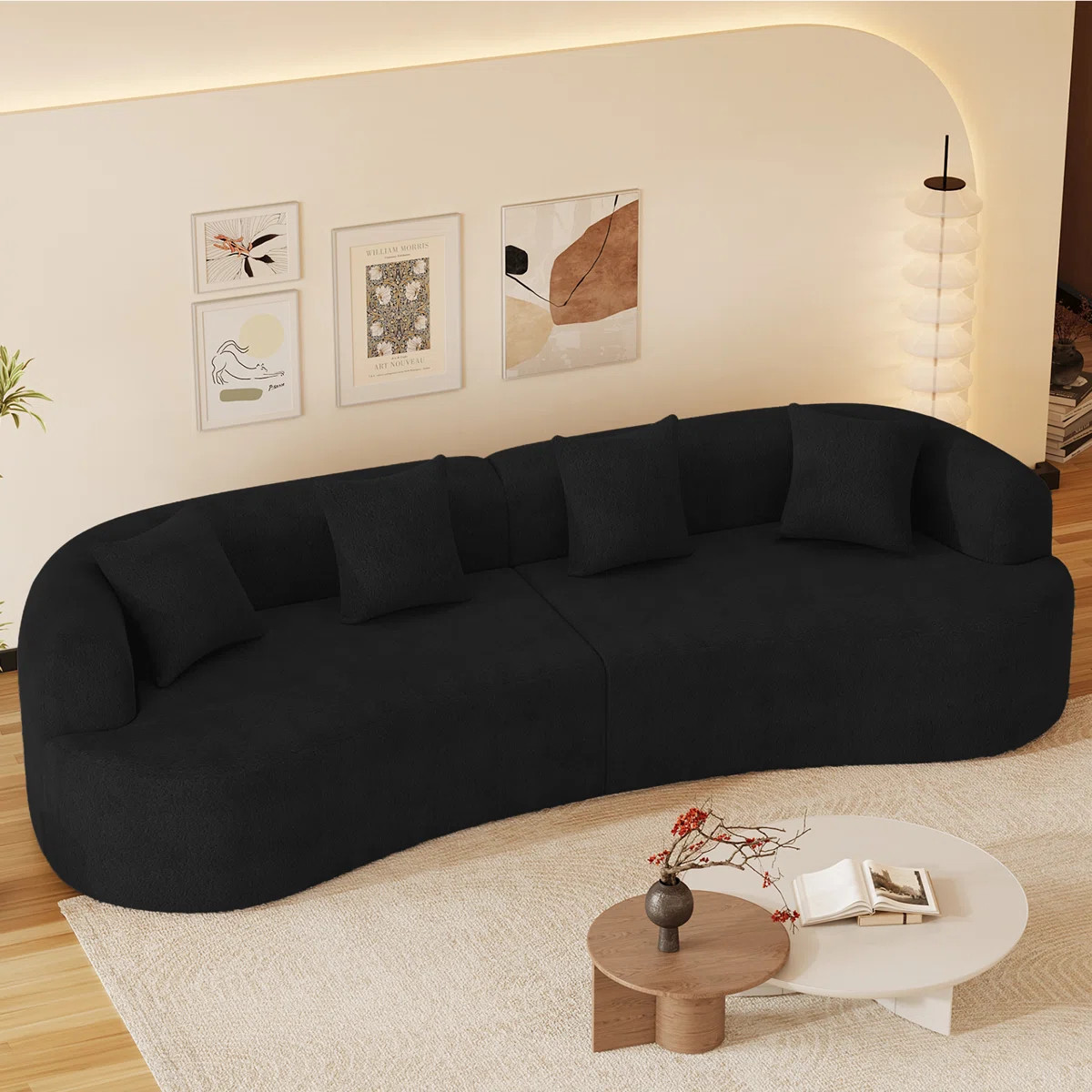 Boneless Curved Sofa Compression High-Density Foam Couch And No Assembly Needed | Wayfair North America
