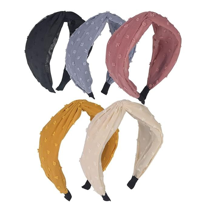 Knotted Headbands for Women Wide Headband,5Pcs Cross Knot Hair Hoop Knot Headbands Womens Headban... | Amazon (US)