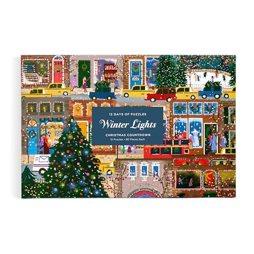 Galison Winter Lights Christmas Countdown – 12 Days of Puzzles Featuring Images of Winter City Fun | Amazon (US)