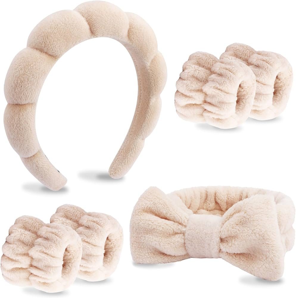 VELSCRUN 6 Pack Spa Headband, Makeup Headband, Face Wash Headbands, Skincare Headbands, Brown Spo... | Amazon (US)