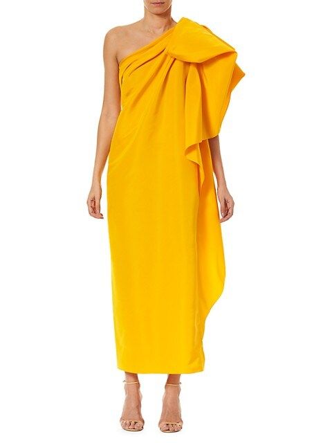 Dramatic Bow Asymmetric Silk Gown | Saks Fifth Avenue