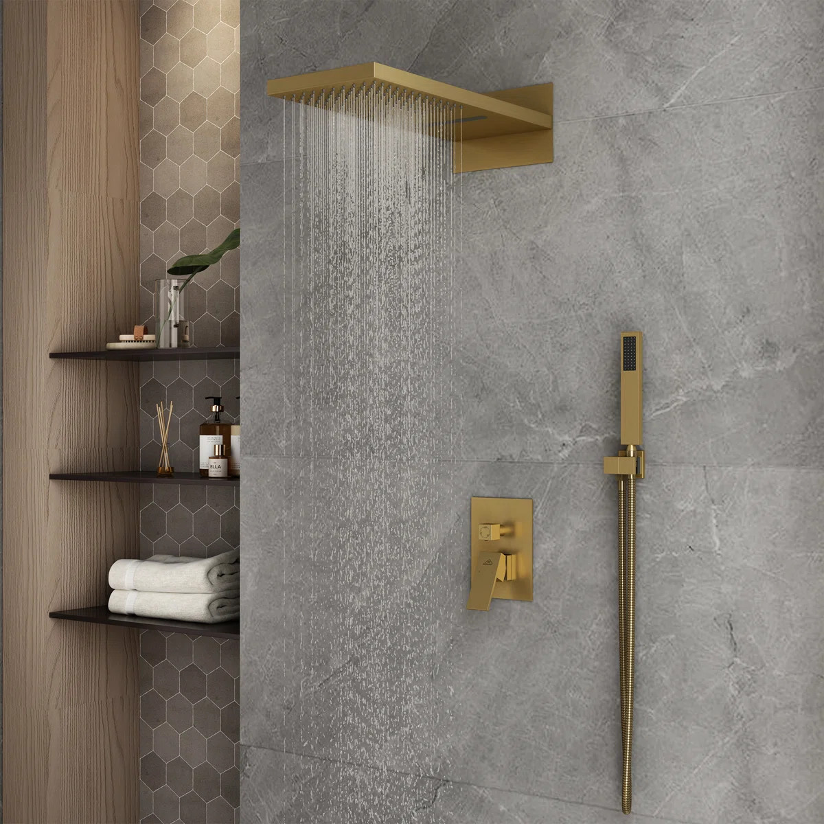 Rainier 22" Rainfall Complete Shower System with with Rainfall & Waterfall Spray, Handheld and Ro... | Wayfair North America