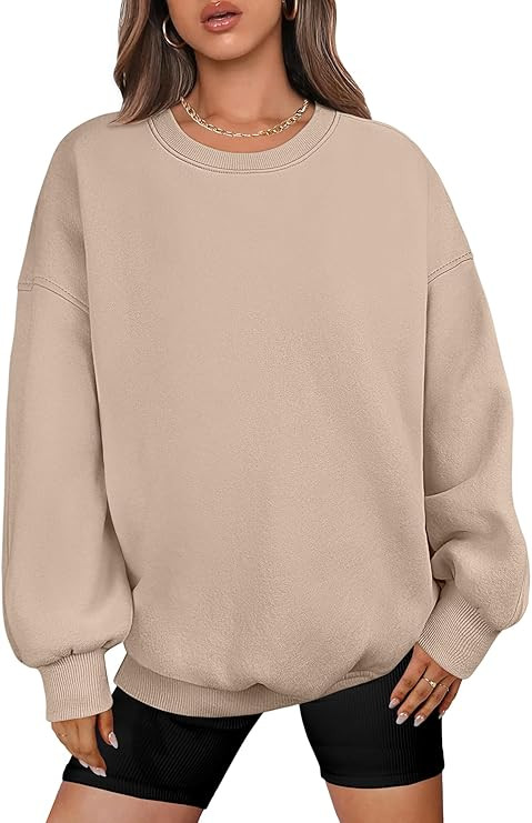 ANRABESS Oversized Sweatshirt for Women Crewneck Y2K Hoodies Fleece Casual Comfy Pullover Top Fal... | Amazon (US)