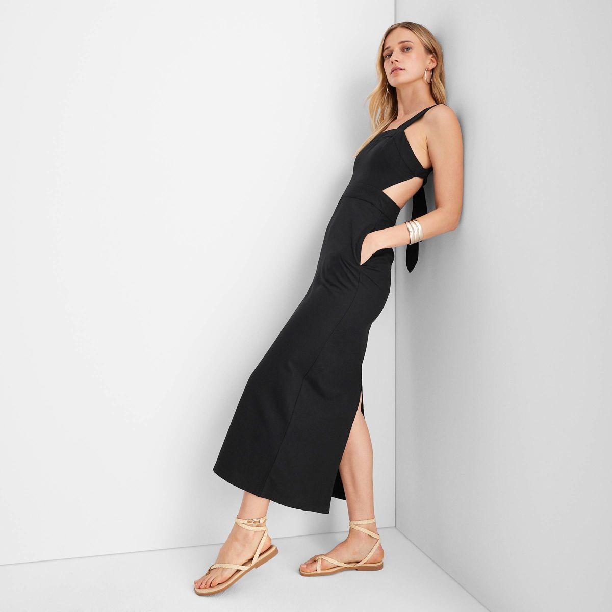 Women's Sleeveless Tie-Back Midi Dress - Future Collective™ with Jenny K. Lopez Black | Target