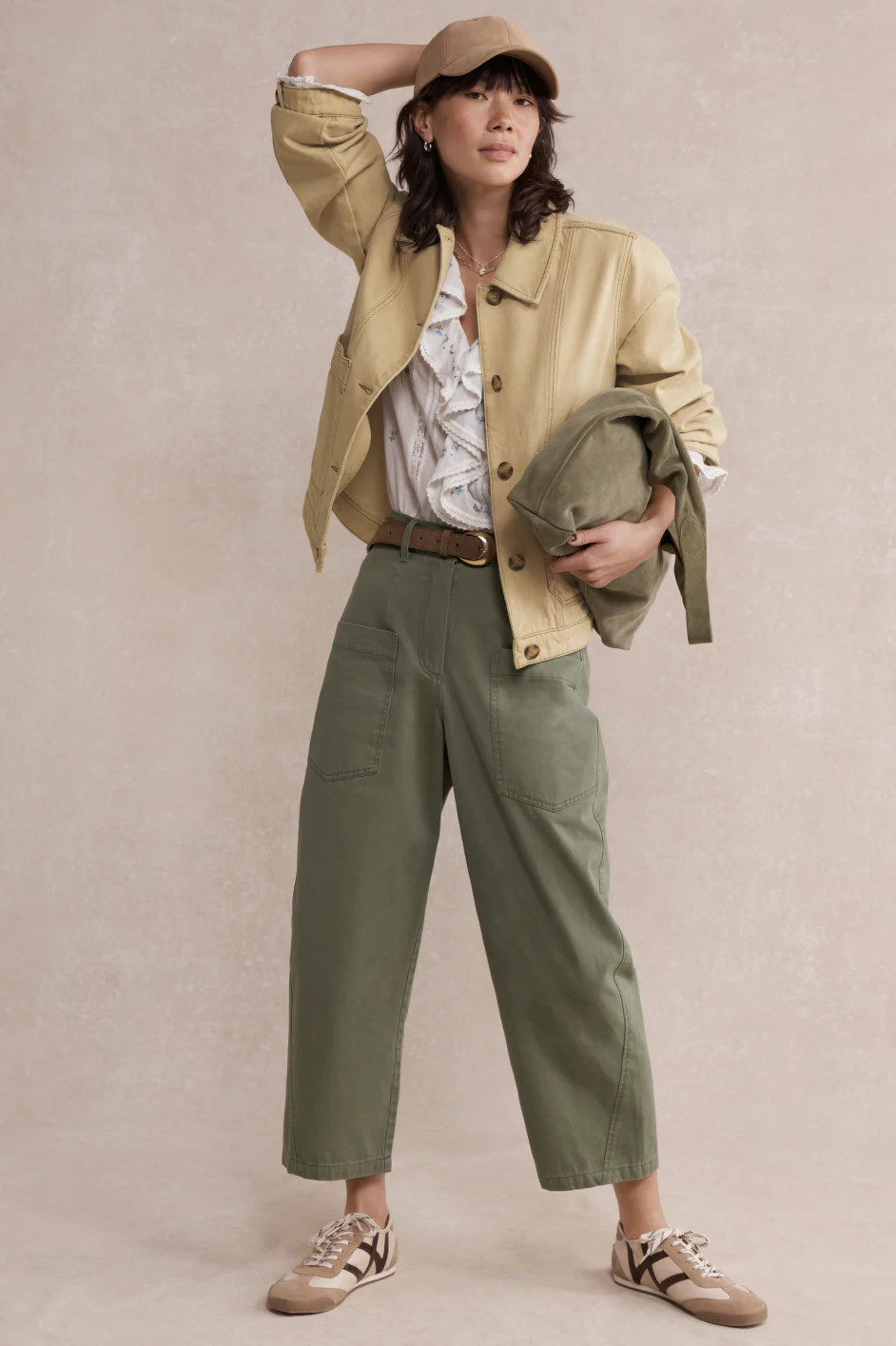Lilian Patch Pocket Chino - Soft Khaki | WYSE London