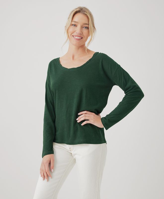 featherweight slub relaxed top | Pact Apparel