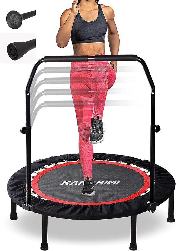 Kanchimi 40" 48" Folding Mini Fitness Indoor Exercise Workout Rebounder Trampoline with Handle, M... | Amazon (US)