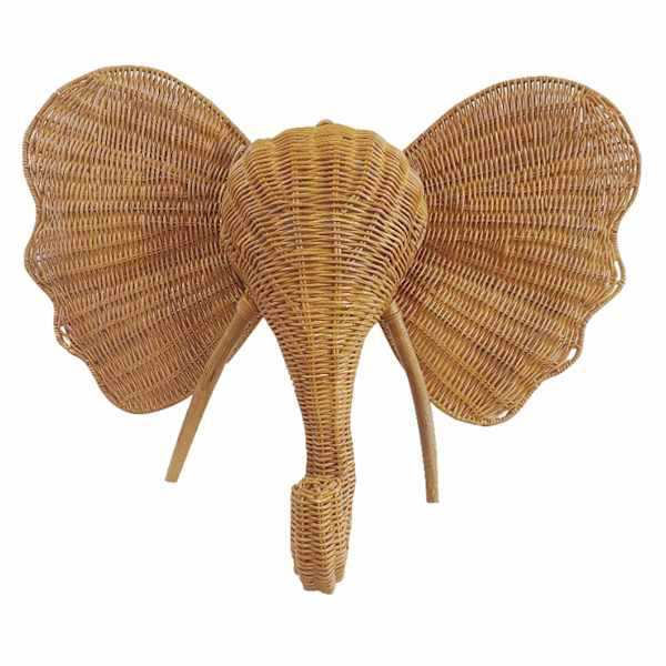 Natural Woven Elephant Wall Decor, 18x20 | At Home