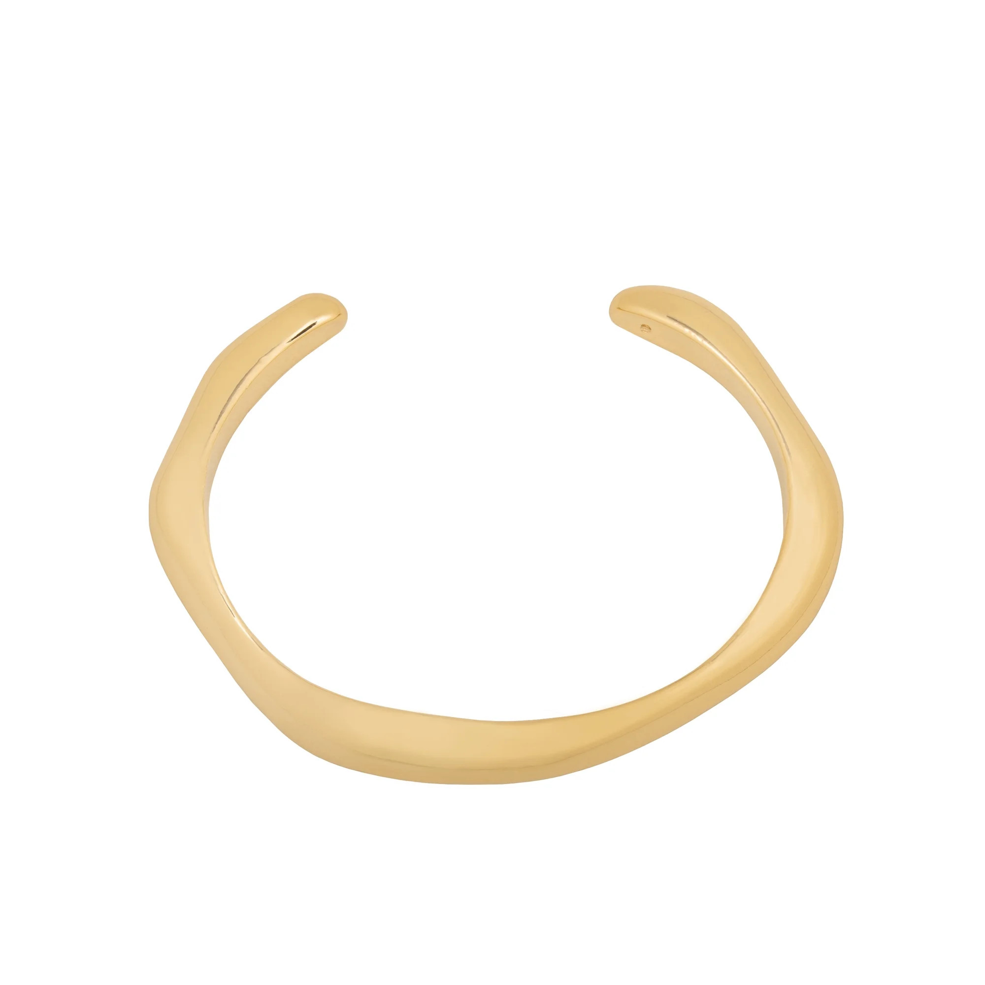 Scoop Women's Open Gold Tone Cuff Bracelet, Fashion Jewelry | Walmart (US)
