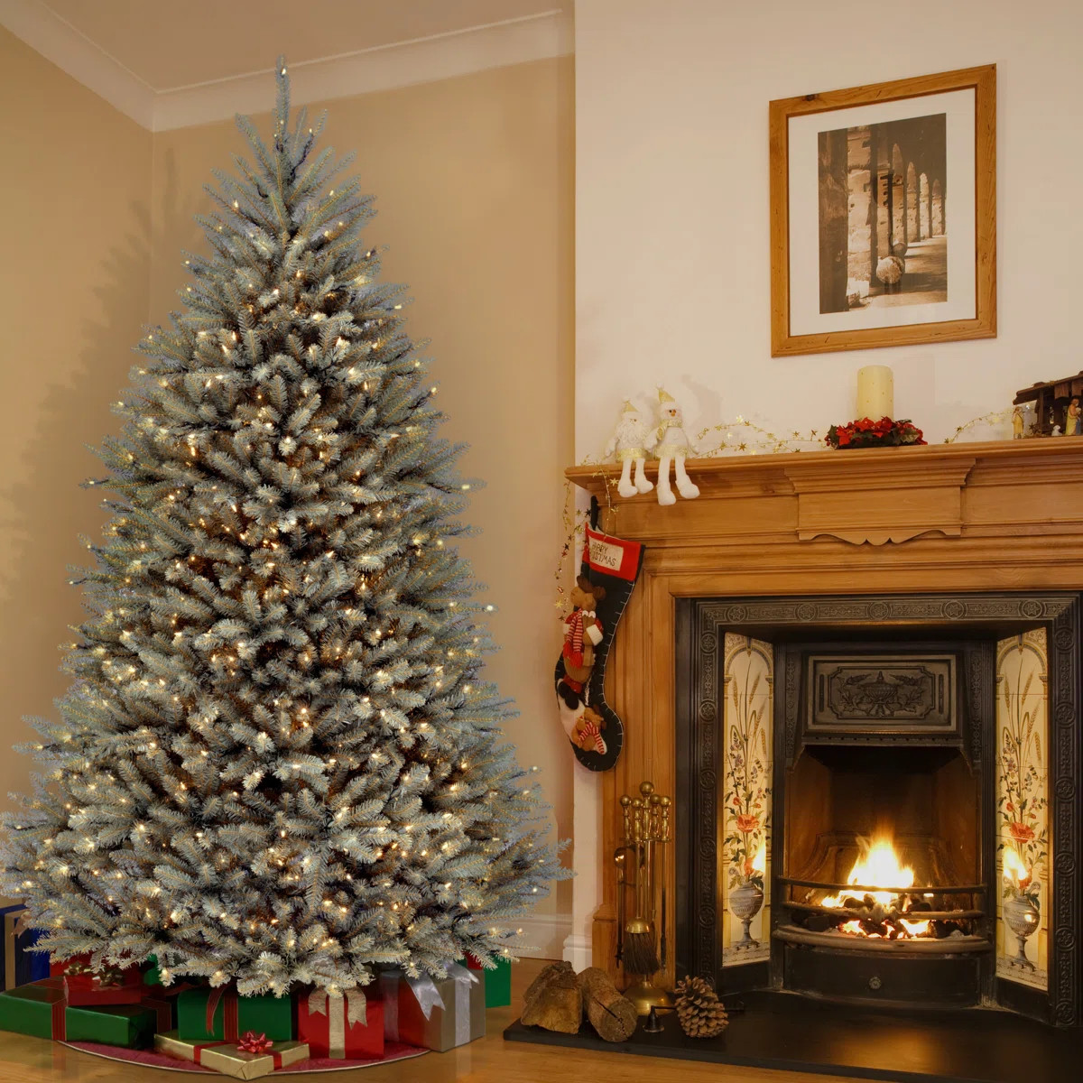 Dunhill Fir Blue Tree with Clear Lights | Wayfair North America