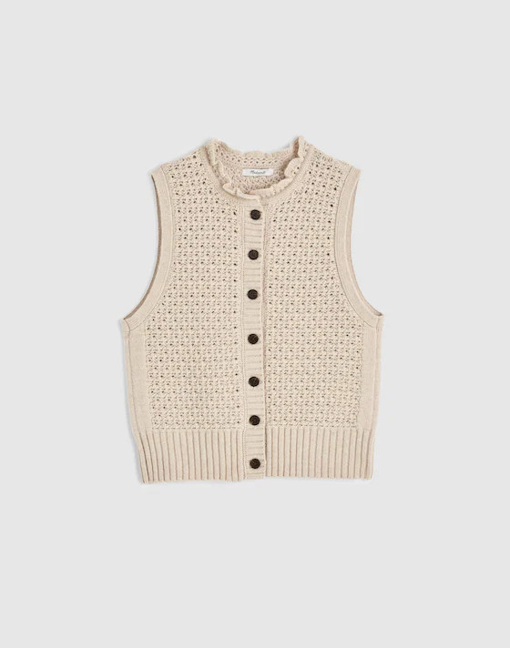 Ruffled Sleeveless Cardigan Top | Madewell