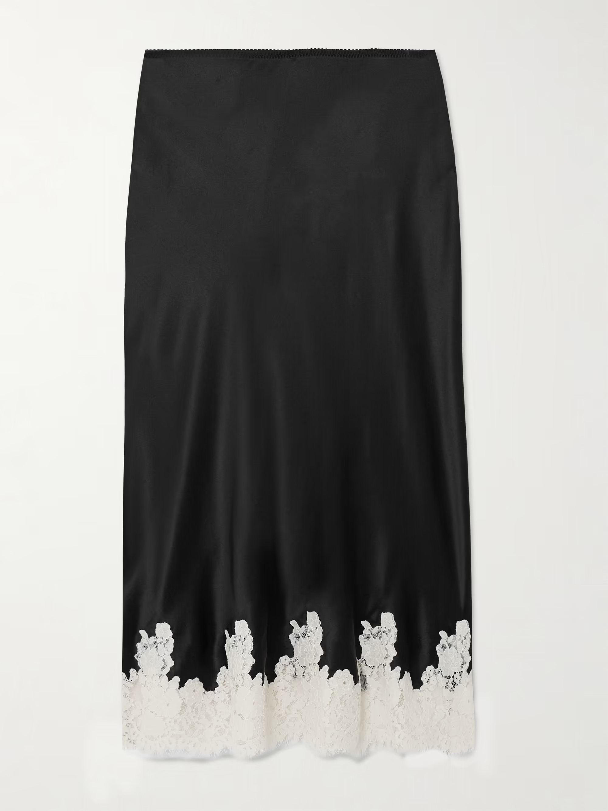Elowena lace-trimmed silk midi skirt | NET-A-PORTER (UK & EU)